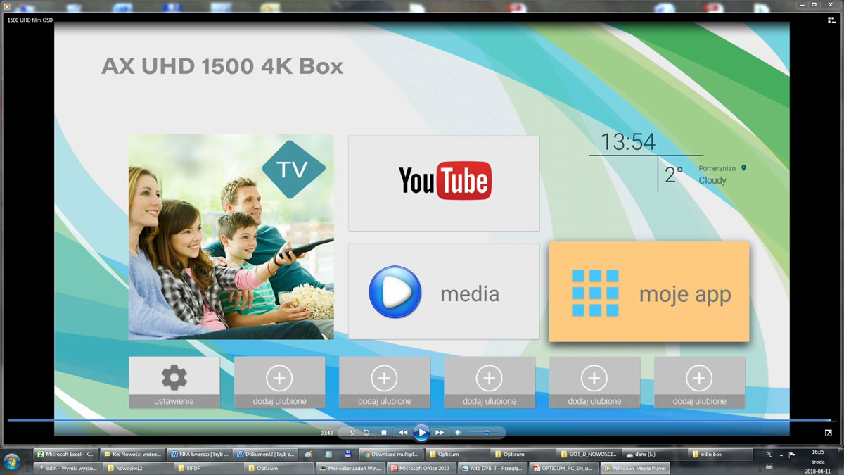 Odbiornik DVB-S/IPTV AX UHD 1500 4K Box