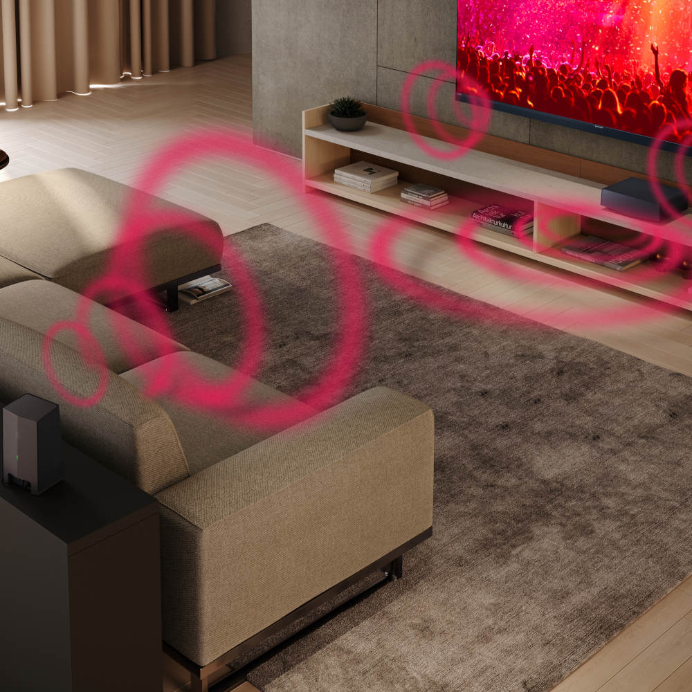 Bezprzewodowy dźwięk przestrzenny Dolby Atmos z Sharp Aquos Wireless Surround