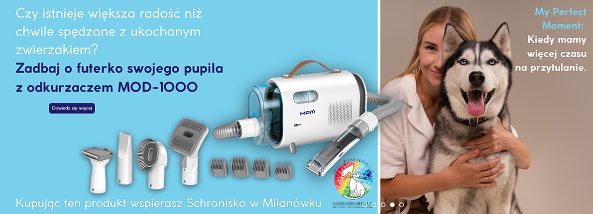 Wsparcie schroniska w Milanówku za zakup odkurzacza MOD-1000-2