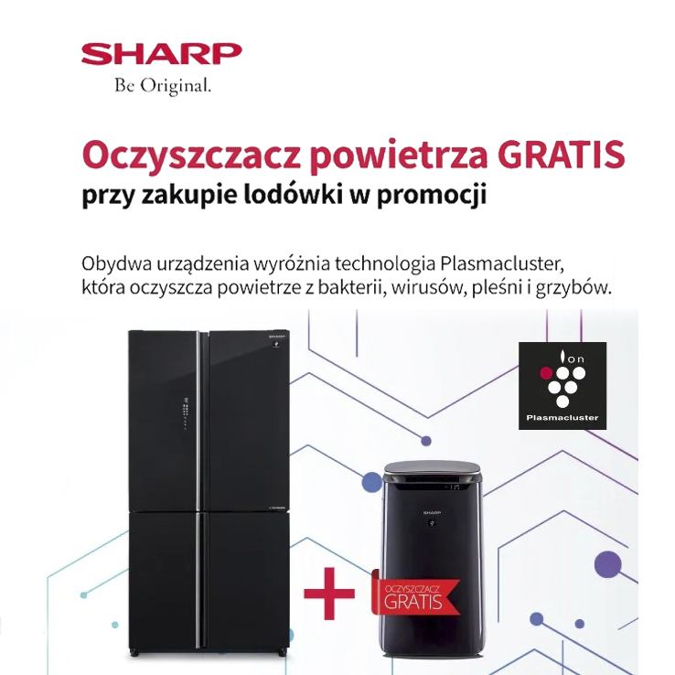 Oczyszczacz powietrza gratis do lodówki Sharp