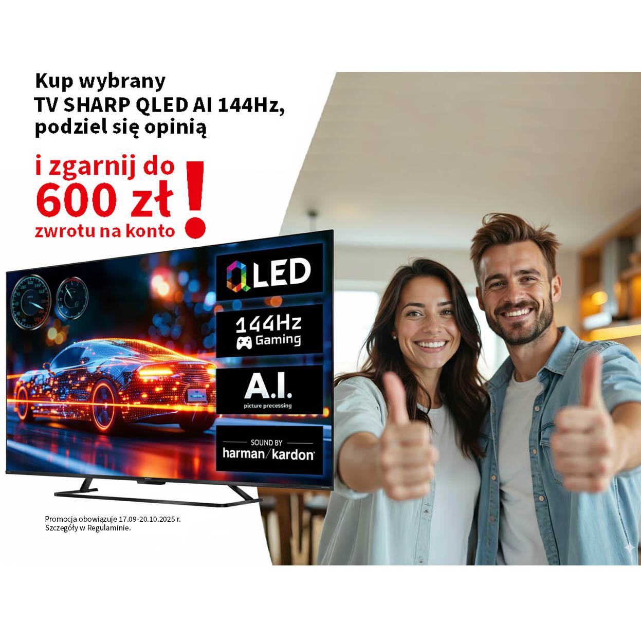 Do 600 zł zwrotu za zakup telewizora QLED