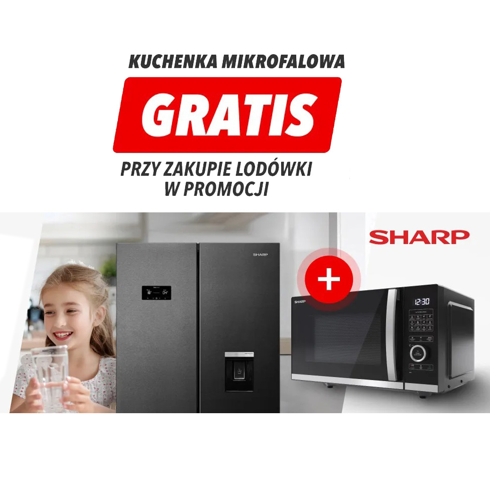 Kuchenka mikrofalowa Sharp gratis przy zakupie lodówki. Rusza nowa promocja Media Expert
