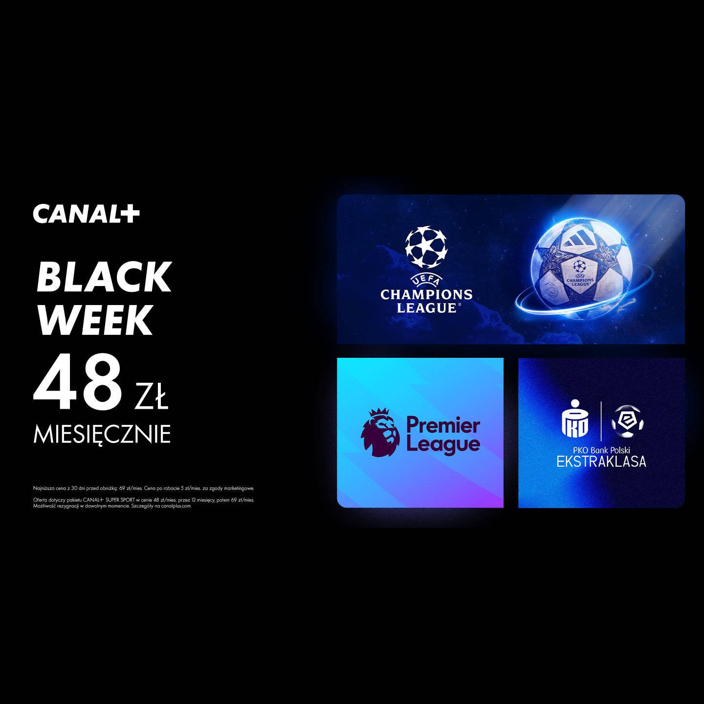 BLACK WEEK: Pakiet CANAL+ SUPER SPORT 30% taniej w serwisie CANAL+ – za 48 zł/mies. przez rok!