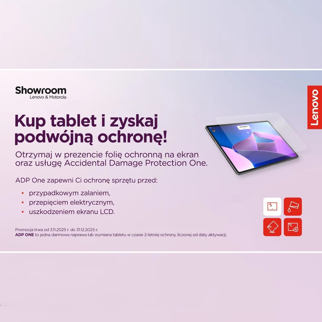 Promocja na tablety Lenovo „kupujesz tablet i o nic się nie martwisz”