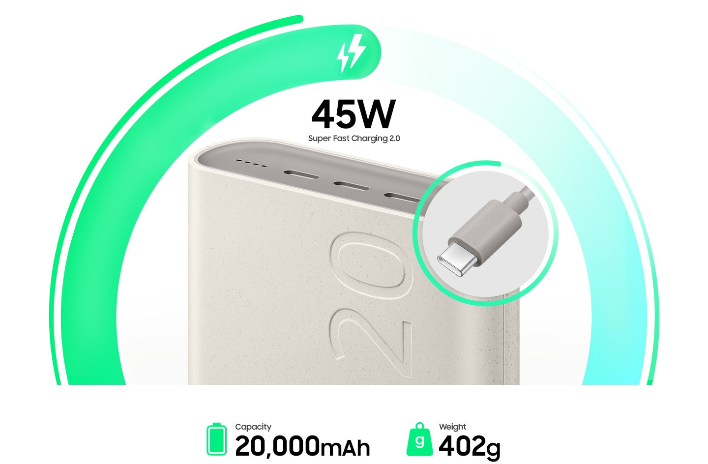 Powerbank 45 W Samsung EB-P4520XUEGEU