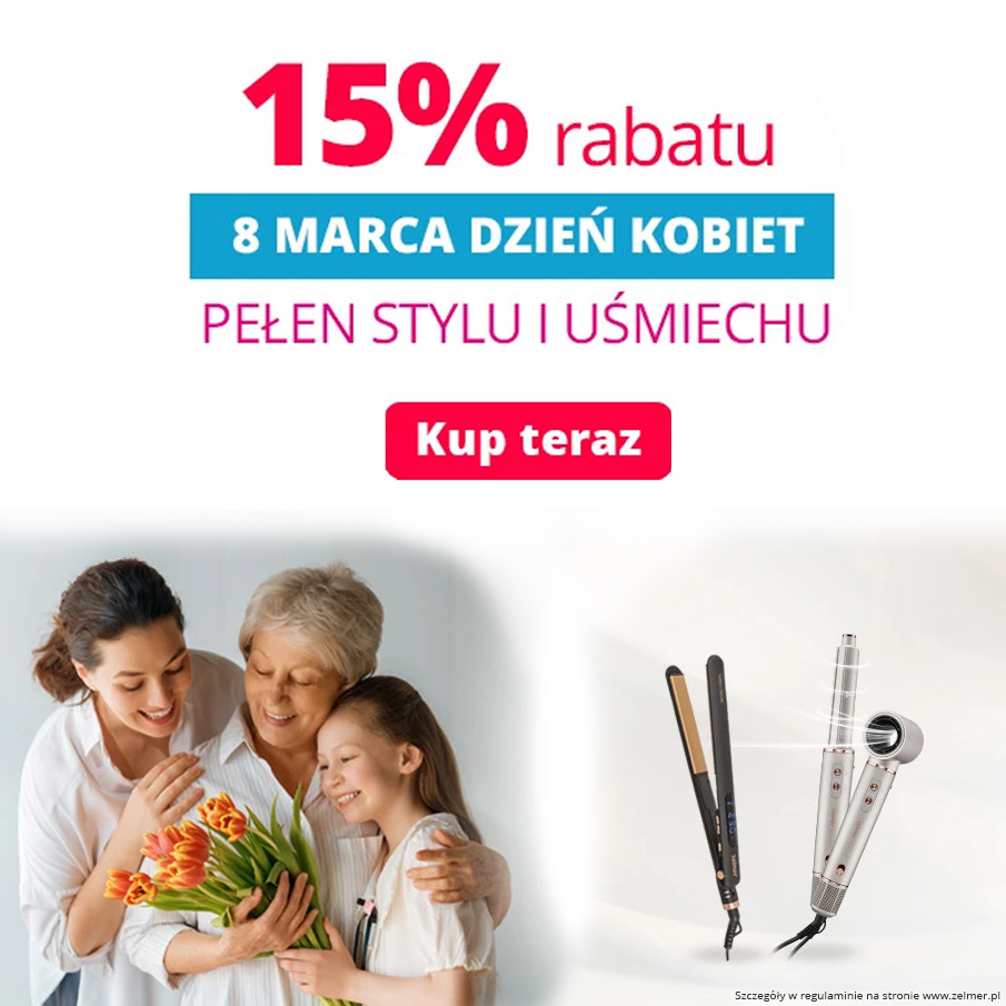 Rabat 15 proc. na urządzenia do stylizacji i higieny osobistej