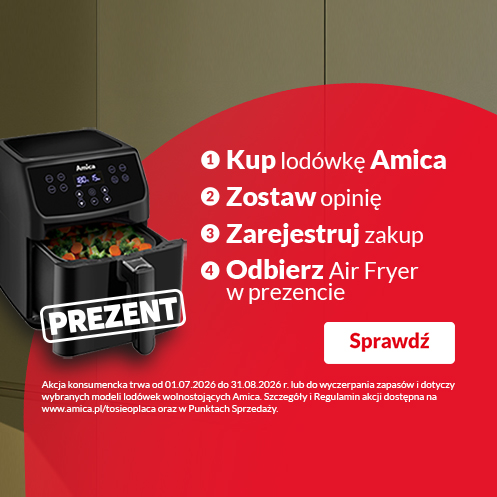 Amica rusza z promocją „A mi się to opłaca”. Do lodówki można otrzymać air fryer.