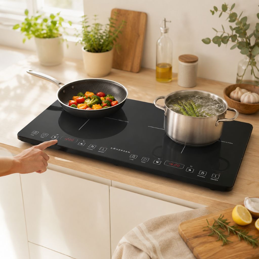 Kuchenka indukcyjna Kohersen Black Matt Double KHMI-M02-S01-2